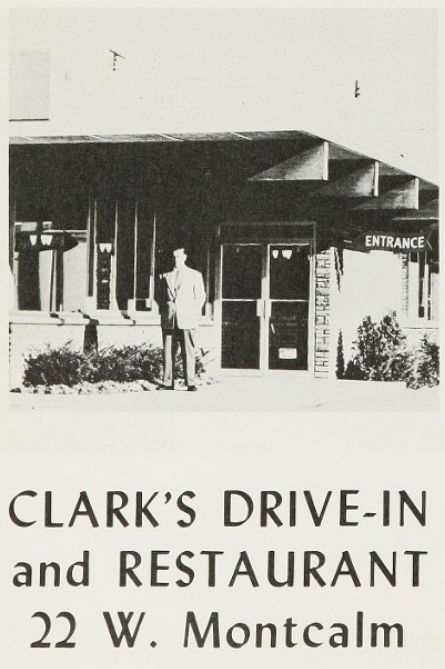 Clarks Drive-In and Restaurant - Old Yearbook Ads (newer photo)